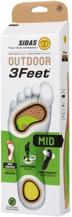 Sidas 3 Feet Outdoor Insole Mid 19 Sidas 3 Feet Outdoor Insole Mid -Hiking And Camping 0026401 3 feet outdoor insole mid