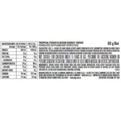 Clif BLOKS Energy Chews 60g Tropical Punch -Hiking And Camping 0035533 shot energy blocks tropical punch