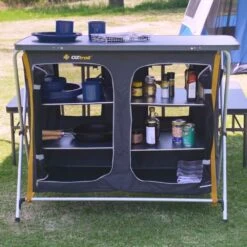 OZtrail 3 Shelf Deluxe Double Cupboard -Hiking And Camping 1194558 3 shelf deluxe double cupboard