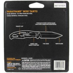 Gerber Paraframe Mini Tanto -Hiking And Camping 1200285 paraframe mini tanto black
