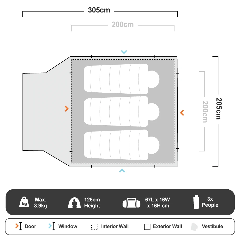 OZtrail Tasman 3V Dome Tent 8 OZtrail Tasman 3V Dome Tent - Image 6