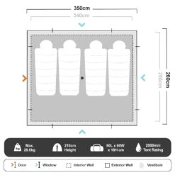 Safari 350 Touring Tent -Hiking And Camping 1204586