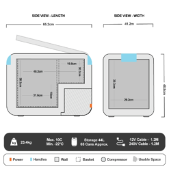 CCP44 Portable Fridge/Freezer 44L -Hiking And Camping 1209692
