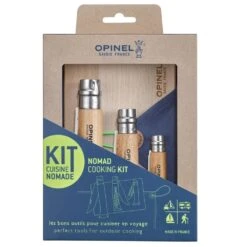 Opinel Nomad Cooking Kit -Hiking And Camping 1223646 nomad cooking kit inc no10 corkscrew no12 serrated no06 peeler cutting board towel