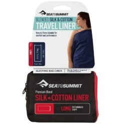 Sea To Summit Silk + Cotton Liner − Rectangular -Hiking And Camping 1235306 silk cotton travel liner