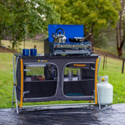 OZtrail Deluxe Camp Kitchen With Sink -Hiking And Camping 1241022 camp kitchen deluxe with sink