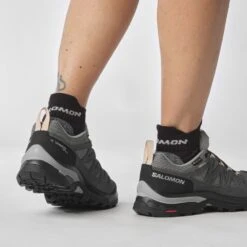 Salomon X Ward Leather GTX Women's Shoe -Hiking And Camping 1281117 x ward leather gtx womens shoe us 6 gull black ebony